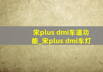 宋plus dmi车道功能_宋plus dmi车灯